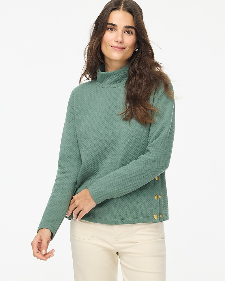 Herringbone mockneck sweatshirt | J.Crew Factory