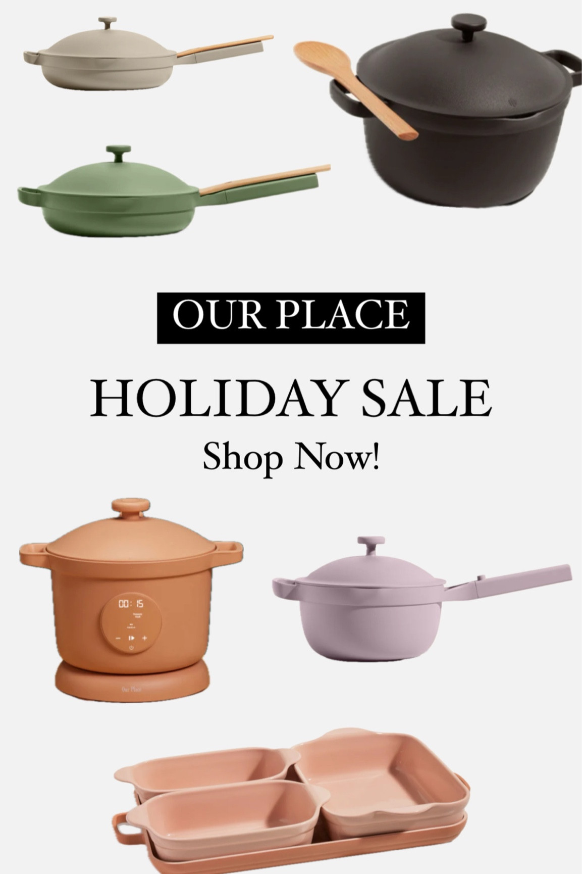 Listen to your boomer mom & get rid of those old pots and pans from college (you know who you are). Take advantage of the holiday sale at @OurPlace - Their ovenware sets and cookware sets are a kitchen staple! I can’t live without my Always Pan. 

#LTKSeasonal #LTKhome #LTKfamily