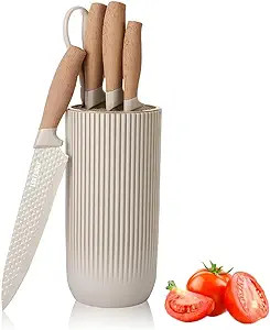 Knife Set, 6-Piece Khaki Professional Kitchen Knife Set for Chef, Super Sharp Knife Set with Univ... | Amazon (US)