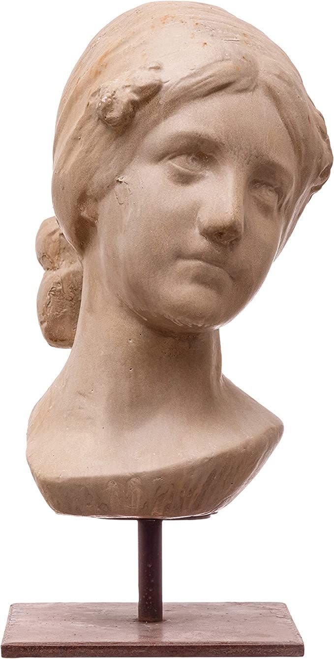Creative Co-Op Resin Vintage Reproduction Female Bust with Iron Base, Distressed Finish Decor, Na... | Amazon (US)