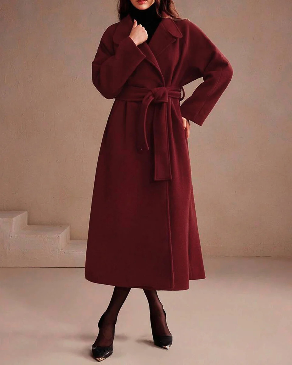 Wine Red Turtle Coat | rihoas.com