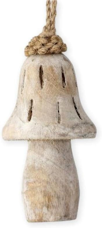 The Bridge Collection 3" Weathered White Mango Wood Mushroom Ornament - Rustic Woodland Toadstool... | Amazon (US)