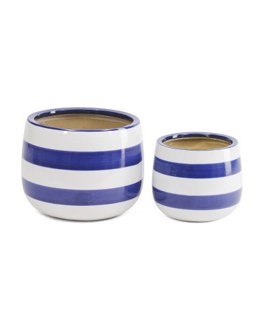 2pc Ceramic Bayside Indoor Outdoor Planters | TJ Maxx
