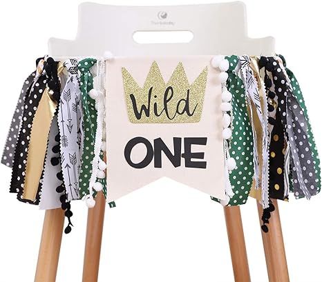 Wild one 1st Birthday Banner - Wild One Decoration, A High Chair Banner, A Wild Side Banner, Insp... | Amazon (US)