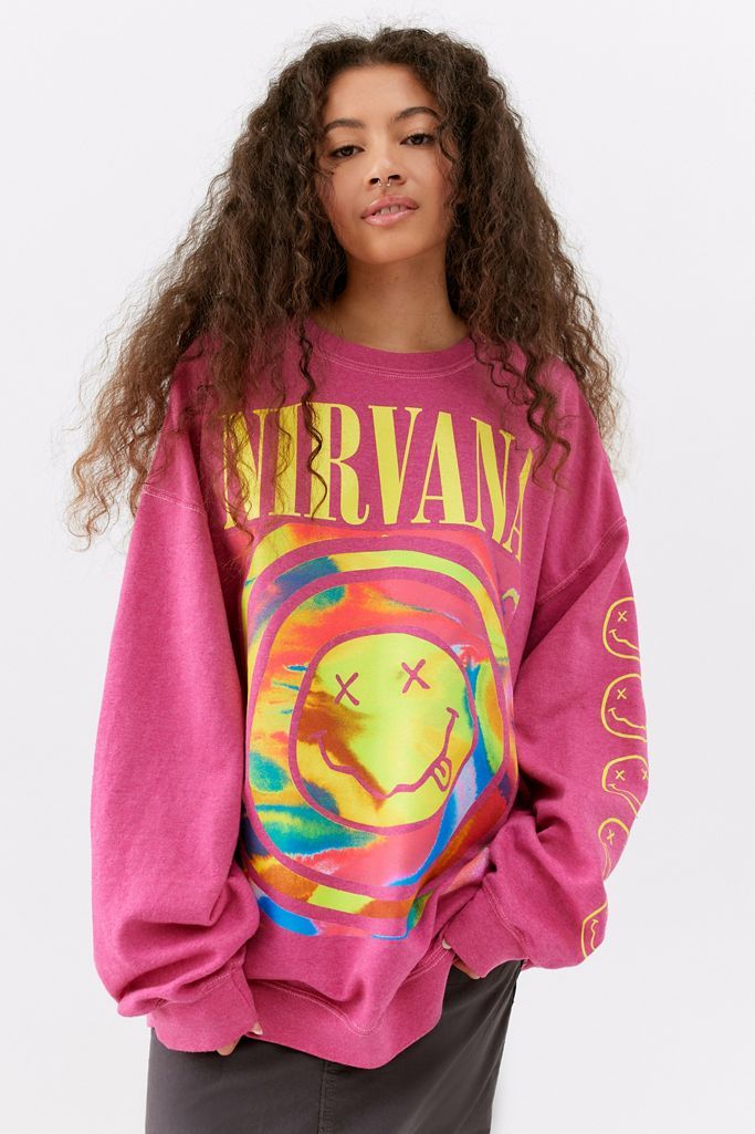 Nirvana Smile Overdyed Sweatshirt | Urban Outfitters (US and RoW)