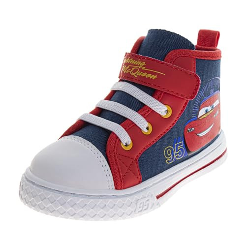 Josmo Cars Hightop Sneakers for Kids - Tow Mater and Lightning McQueen High Tops Shoe - Blue Red (Size 12 Little Kid) | Amazon (US)