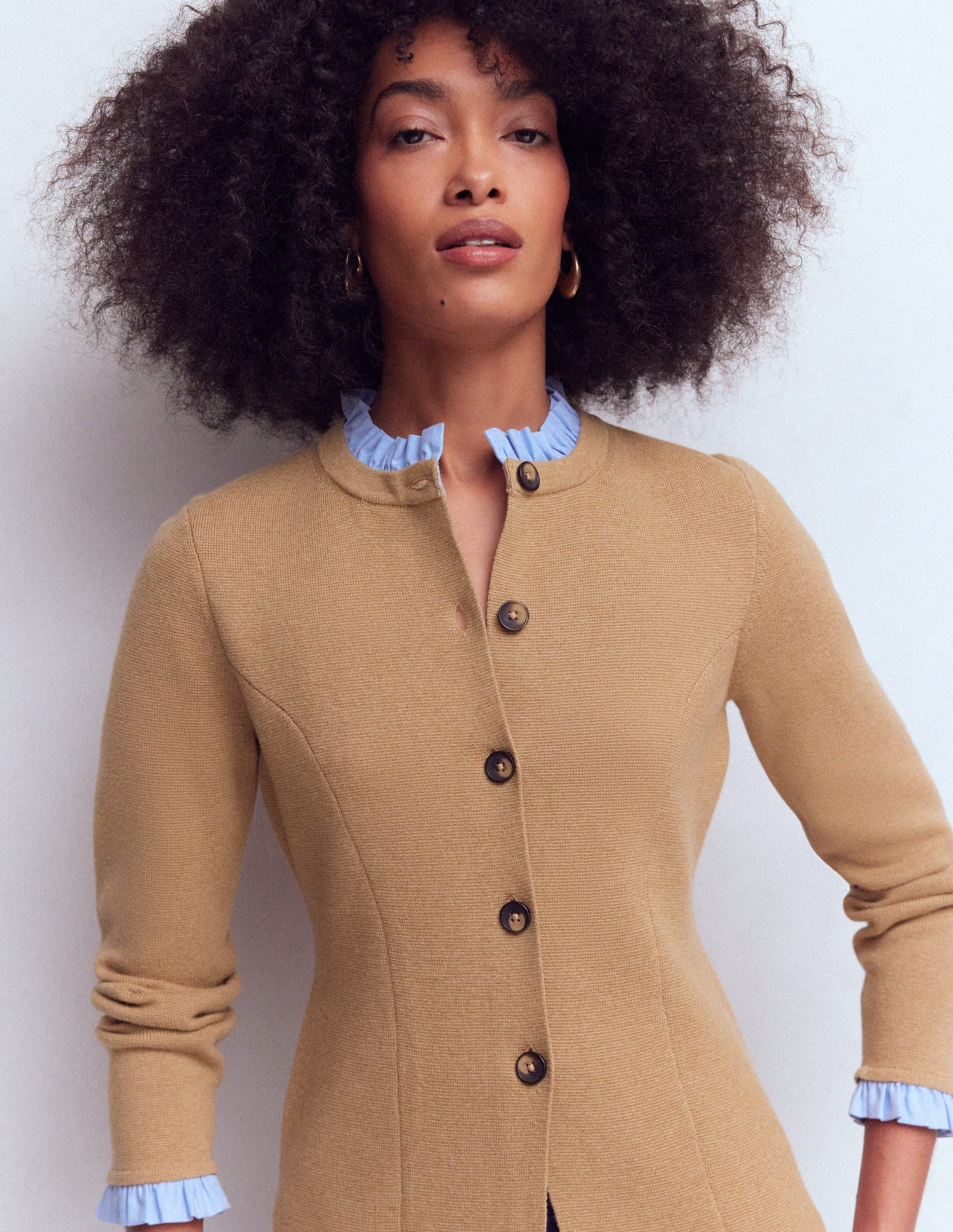 Joanna Fitted Knitted Jacket-Navy | Boden (US)