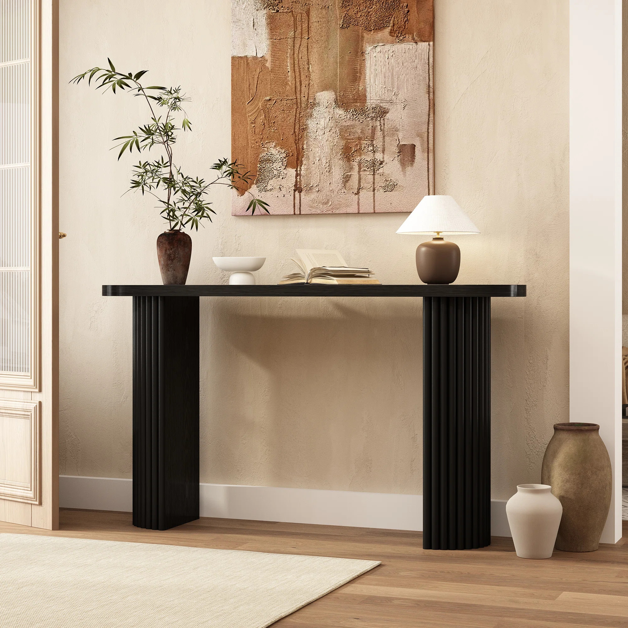 Millwood Pines Gennari Fluted Solid Wood Console Table with Oval Tabletop & Reviews - Wayfair Can... | Wayfair North America