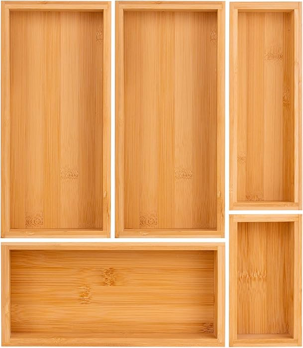 bamboo drawer organizer Set,expandable drawer dividers,wooden storage organizers,drawer organizer... | Amazon (US)