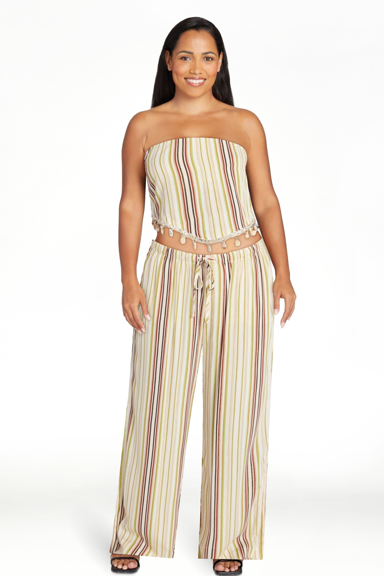 No Boundaries Scarf Top and Beach Pants Set, 2-Piece, Women's XXS-XXL | Walmart (US)