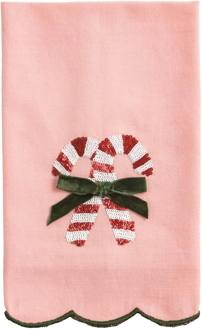 Mud Pie Christmas Candy Cane Sequin Towel | Amazon (US)