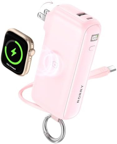 RORRY Flow Portable Charger, 10000mAh 40W Fast Charging Power Bank with Built-in USB C Cable and ... | Amazon (US)