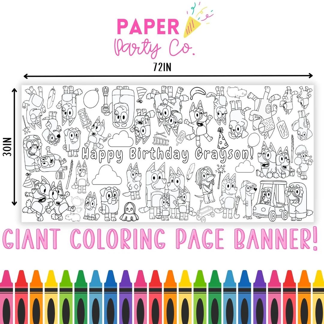 GIANT Coloring Poster Banner Birthday Coloring Banner Puppy Party Theme - Etsy | Etsy (US)