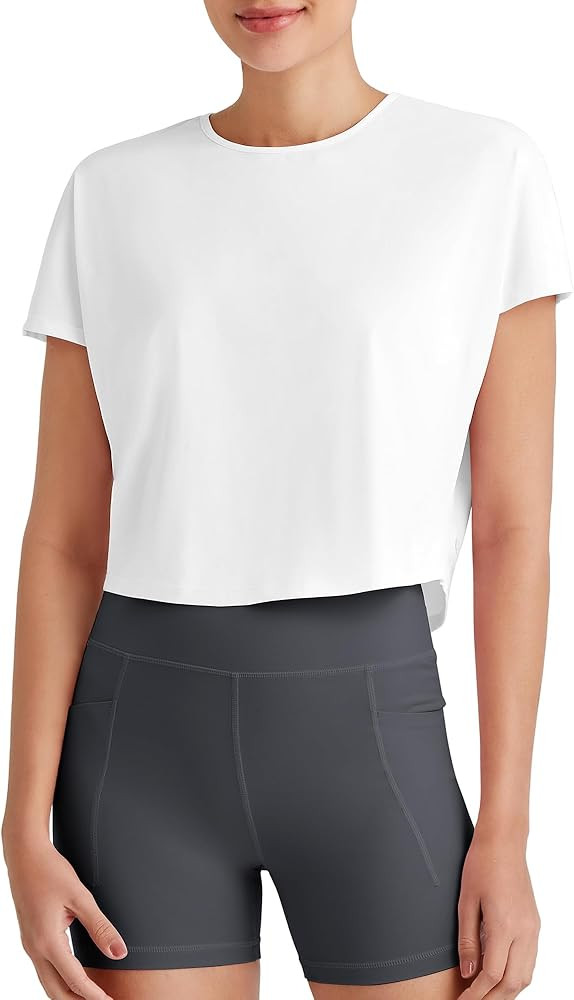 G4Free Lightbreeze Womens Workout Tops Batwing Sleeve Tees Loose Fit Athletic Gym Shirts Basic Yo... | Amazon (US)