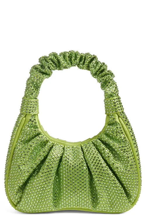 JW PEI Gabbi Rhinestone Ruched Hobo in Green at Nordstrom | Nordstrom