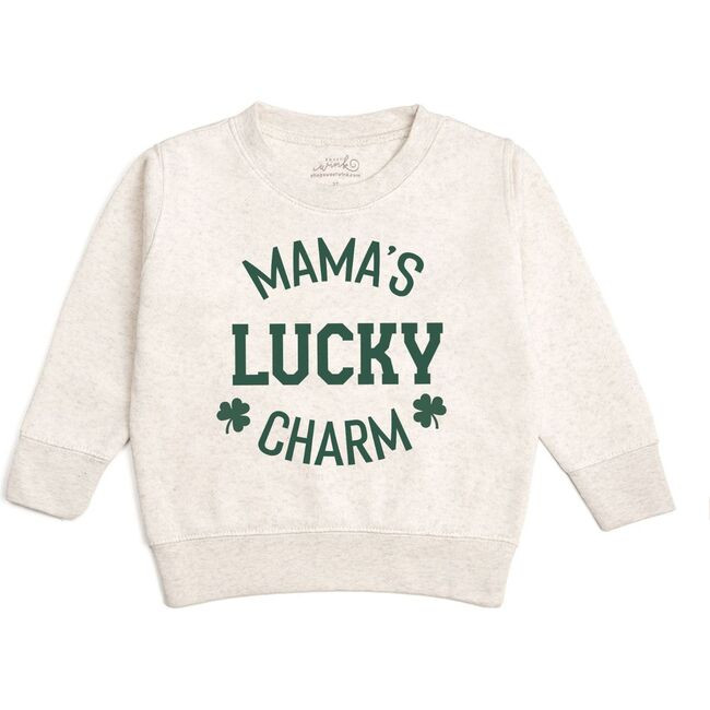 Sweet Wink | Mama's Lucky Charm St. Patrick's Day Sweatshirt, (Natural Heather, Size 7-8Y) | Maisonette | Maisonette