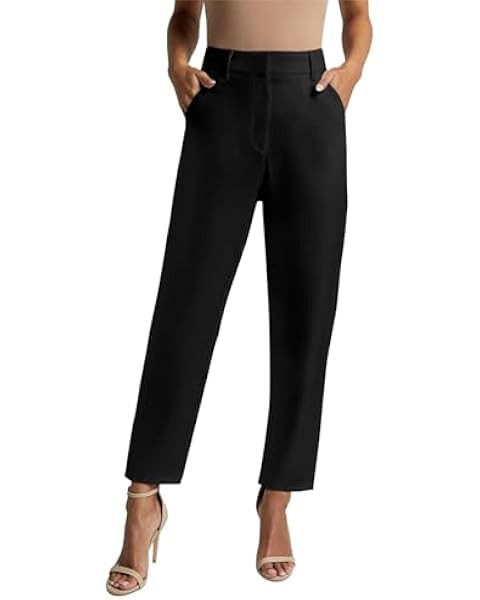 GRACE KARIN Women's Cropped Paper Bag Waist Pants with Pockets | Amazon (US)