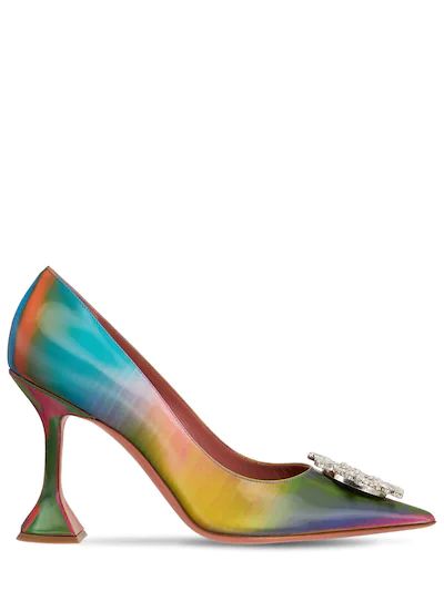 Amina Muaddi - 95mm begum holographic leather pumps - Multicolor | Luisaviaroma | Luisaviaroma