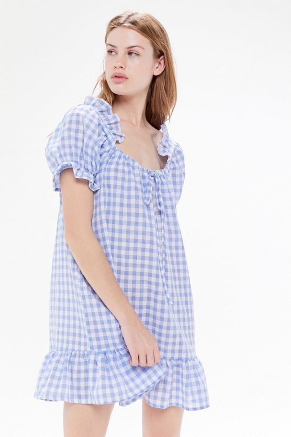 Urban Renewal Remnants Gingham Ruffle Babydoll Dress | Urban Outfitters (US and RoW)