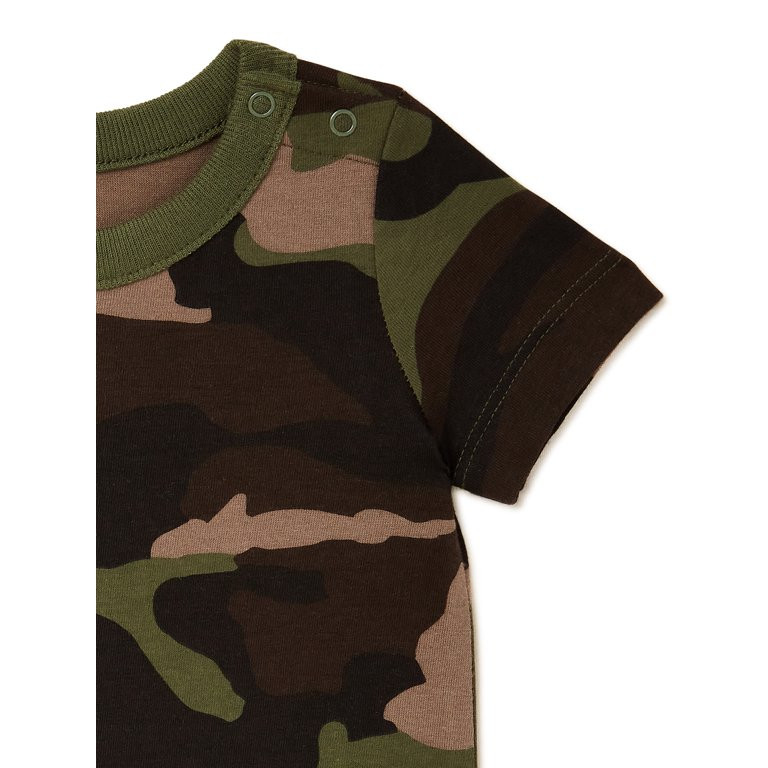 Wonder Nation Baby Boys Knit Camo Romper, Sizes 0-24M - Walmart.com | Walmart (US)