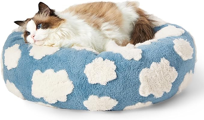 Lesure Cat Beds for Indoor Cats - Round Cat Bed Donut Small Dog Bed Calming Pet Beds, Cute Modern... | Amazon (US)
