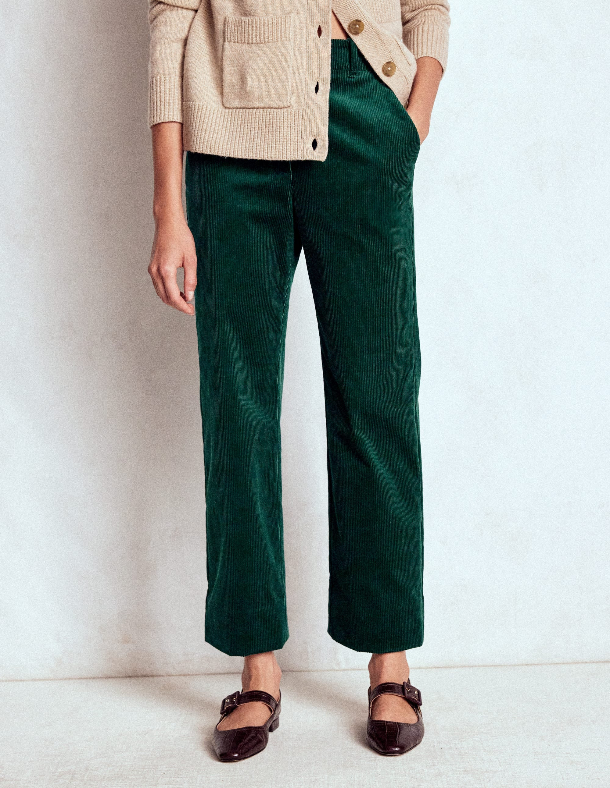 Canonbury Cord Trousers-Emerald Night | Boden UK
