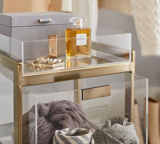 Acrylic Closet Rolling Cart With Drawers | Pottery Barn (US)