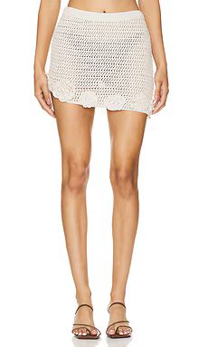 Free People Flora Crochet Mini Skirt In Natural from Revolve.com | Revolve Clothing (Global)
