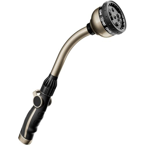 RESTMO Watering Wand Heavy Duty, Metal Garden Hose Wand with 10 Spray Patterns, 15-Inch Long Hose Nozzle Sprayer with Thumb Flow Control, Ideal to Water Hanging Baskets and Shrubs | Amazon (US)