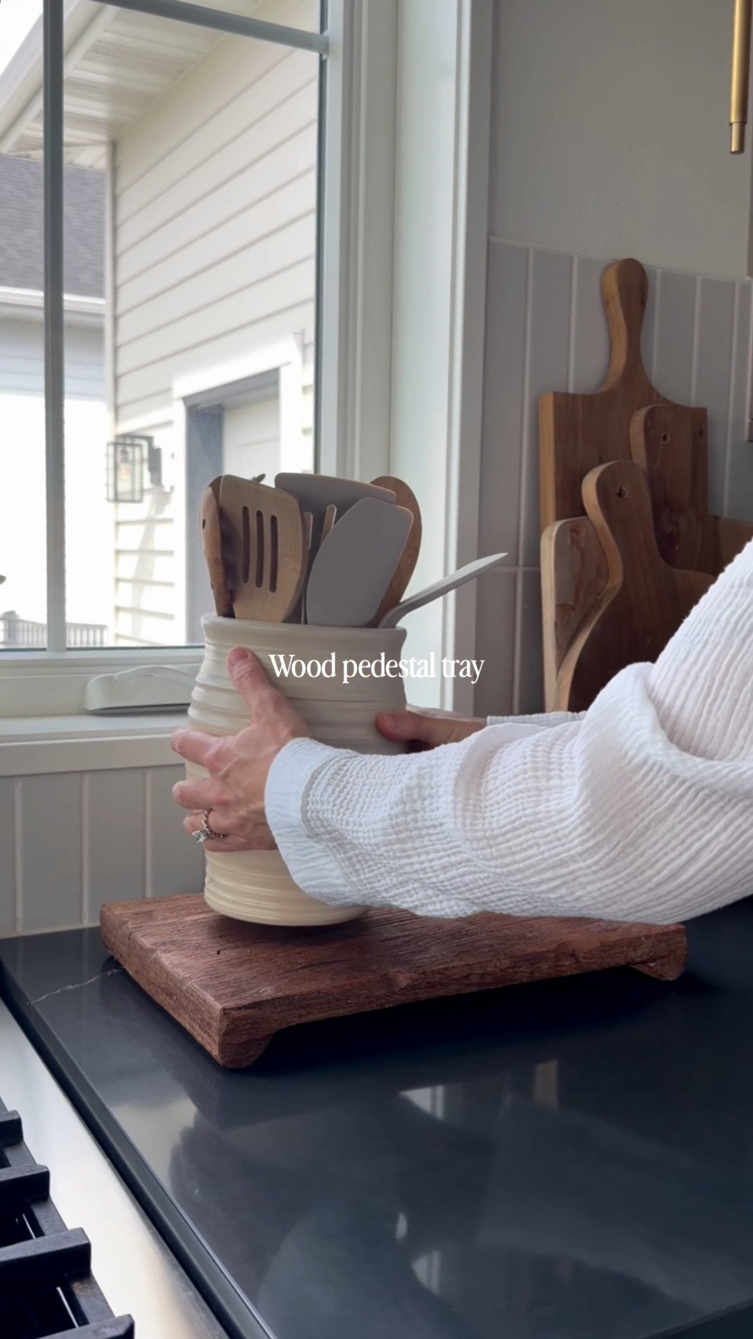 Our wood pedestal tray is on sale! I have both sizes and the round tray. Perfect size for a bathroom or kitchen.

#LTKHome #LTKSaleAlert