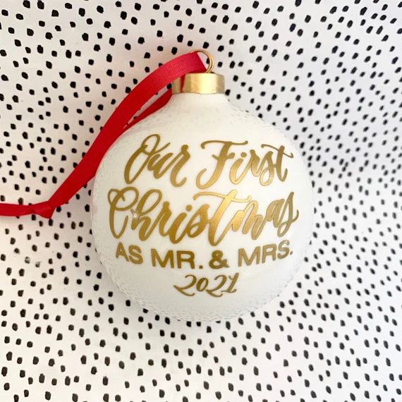 Our First Christmas as Mr and Mrs Ornament - 4" Wedding Ornament Personalized - Wedding Gift for ... | Etsy (US)