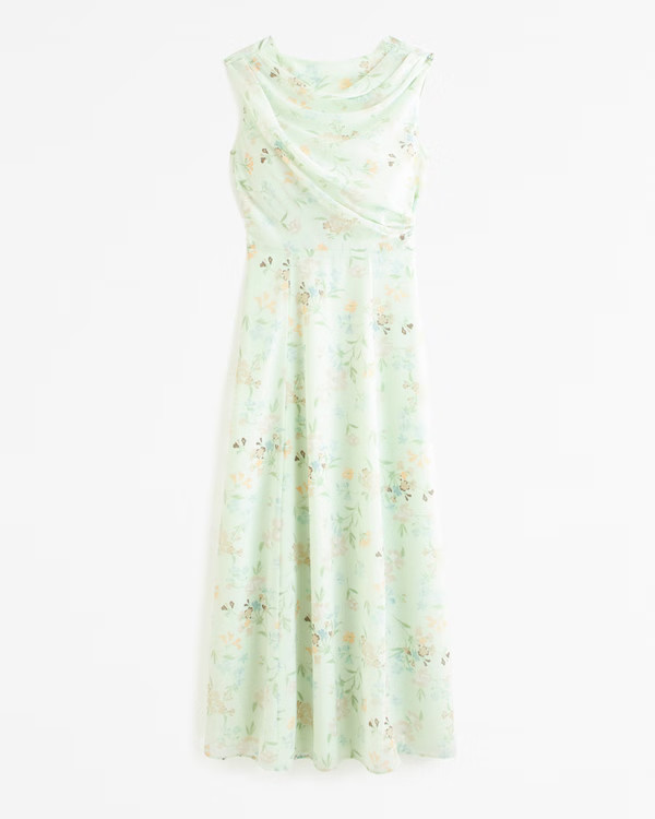 Draped Open-Back Maxi Dress | Abercrombie & Fitch (US)