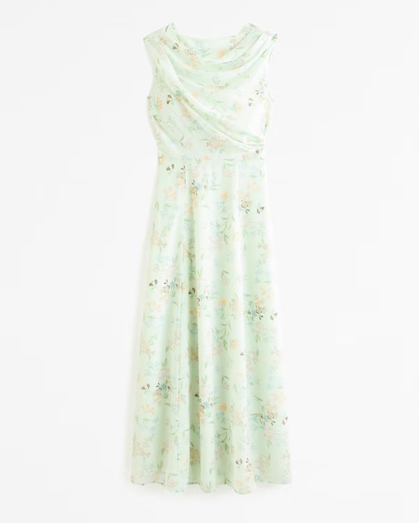 Draped Open-Back Maxi Dress | Abercrombie & Fitch (US)