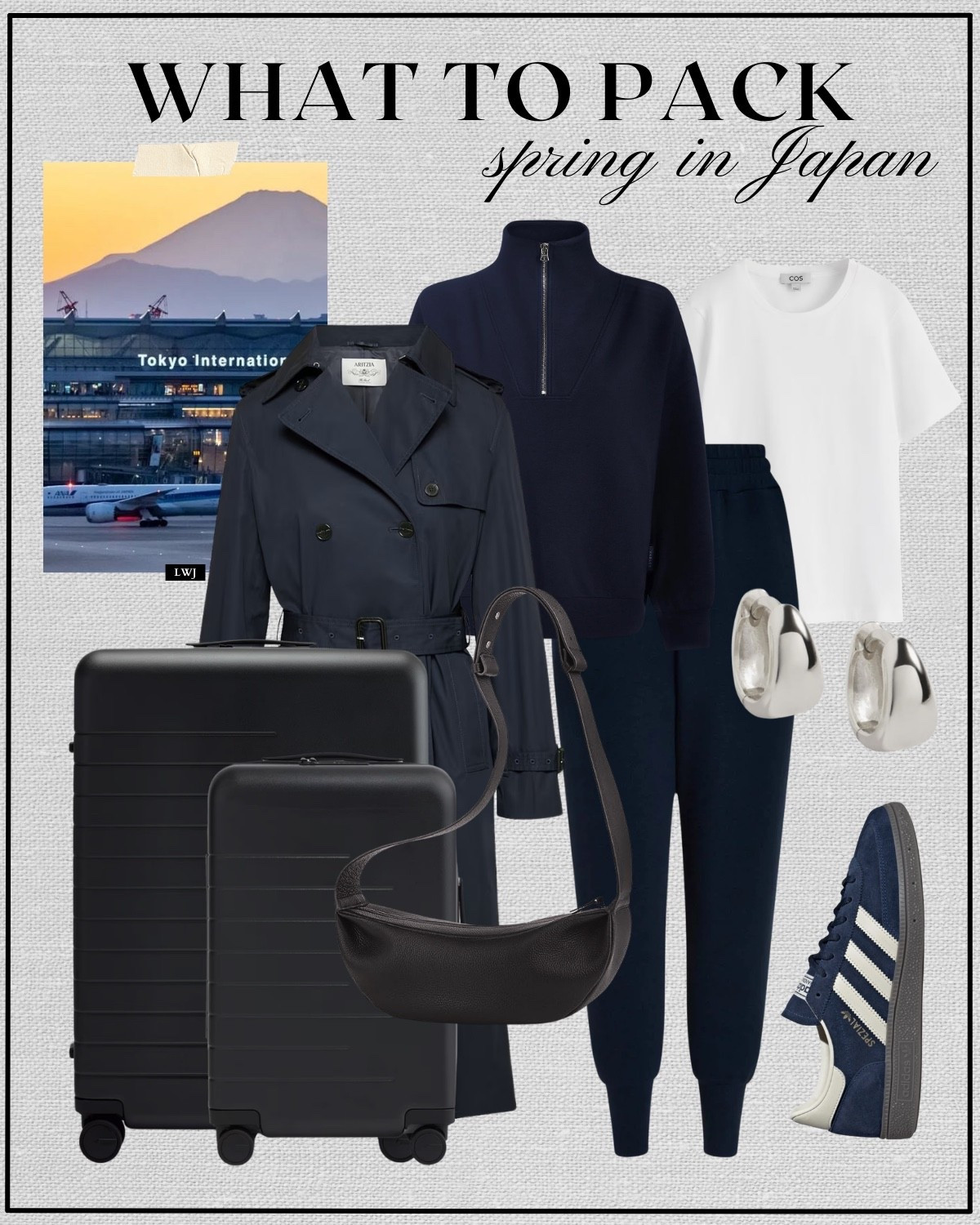 spring outfit inspo for japan

travel day outfit / airport outfit / navy trench coat / navy matching varley set / quince suitcases / minimal leather crossbody / adidas handball spezial sneakers  

 

#LTKTravel