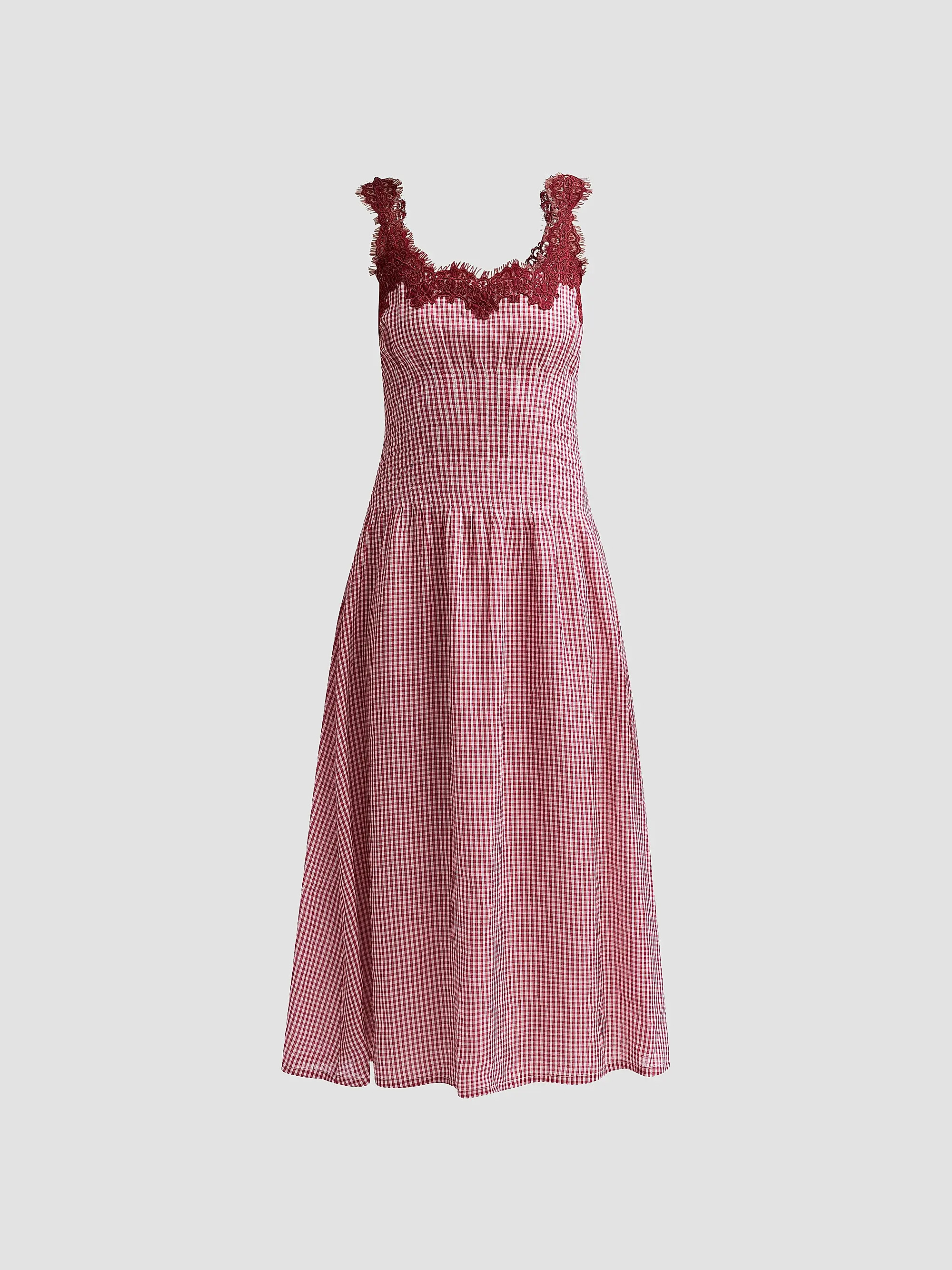 Kairina Lace Gingham Midi Dress | Saks Fifth Avenue