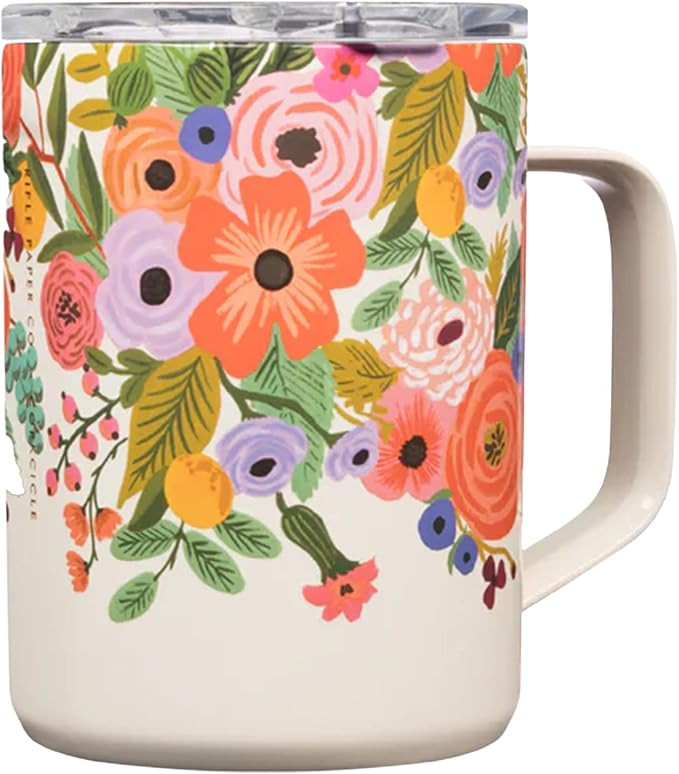 Corkcicle x Rifle Paper Co. Triple Insulated Coffee Mug with Lid and Handle, Garden Party, 16 oz ... | Amazon (US)