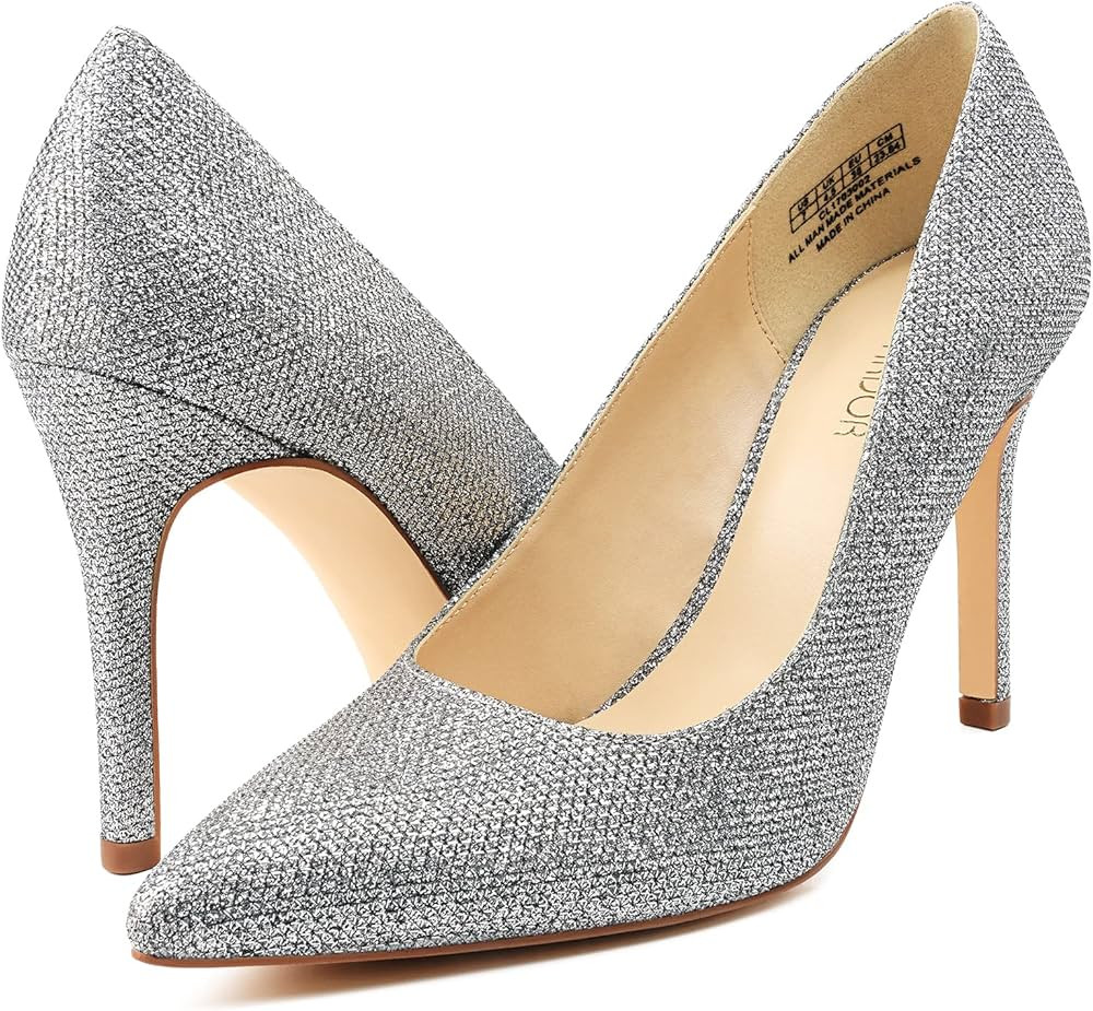 JENN ARDOR Women’s High Heel Slip on Pumps Pointed Toe Classic Fashion 4inch Party Stiletto Hee... | Amazon (US)