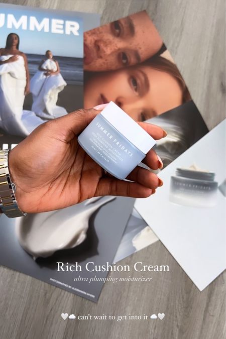 NEW: Summer Fridays Rich cushion cream ultra plumping moisturizer - ultra rich cream that plumps, hydrated and supports moisture barrier 

#LTKunder100 #LTKbeauty #LTKFind