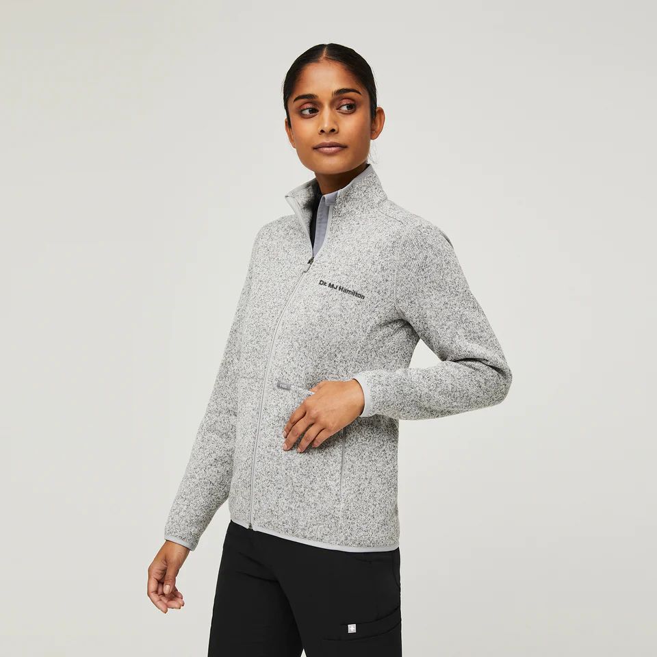 Women’s On-Shift™ Sweater Knit Jacket - Heather Light Grey · FIGS | FIGS