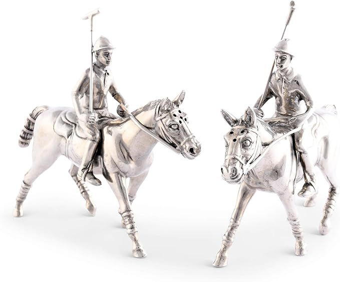 Vagabond House Pewter Polo Horse Player Salt & Pepper Shakers Set 5.75 inch Tall | Amazon (US)