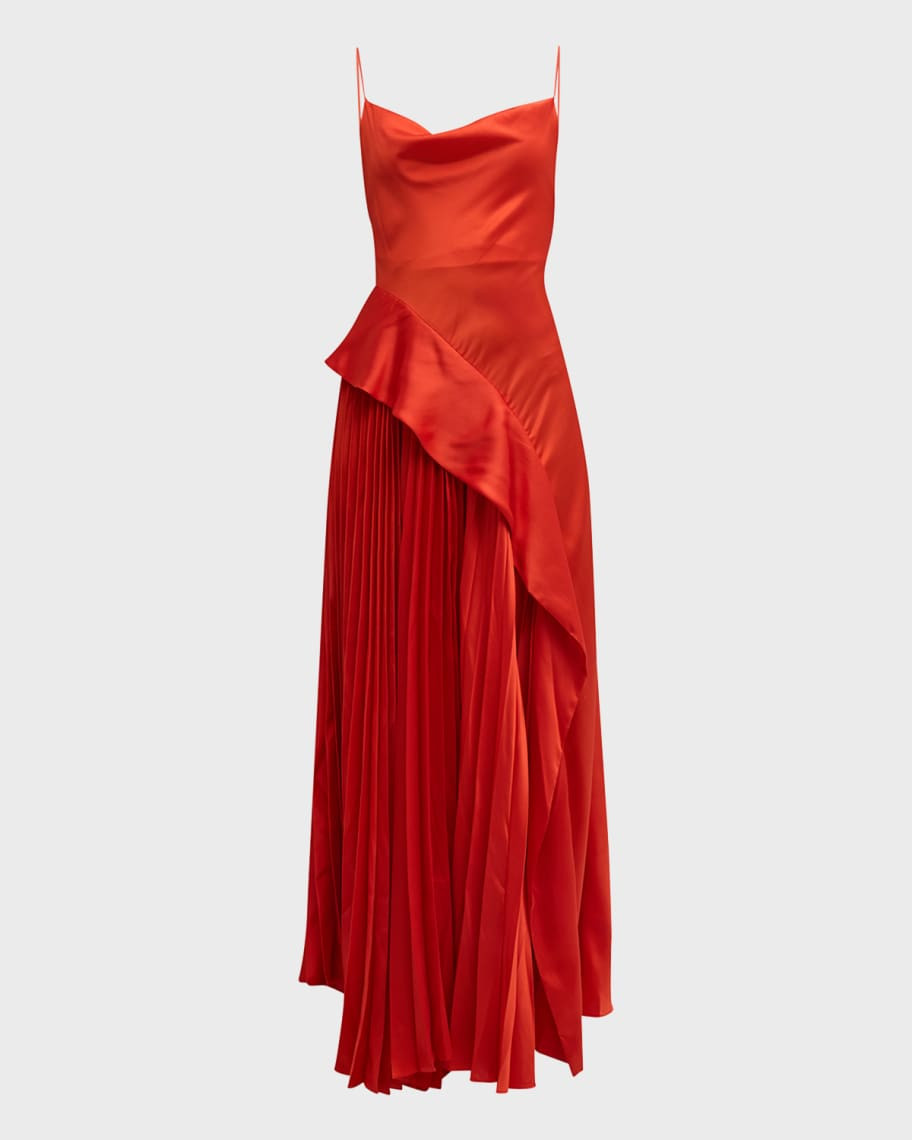 Osullivan Sleeveless Ruffle Pleated Maxi Dress | Neiman Marcus