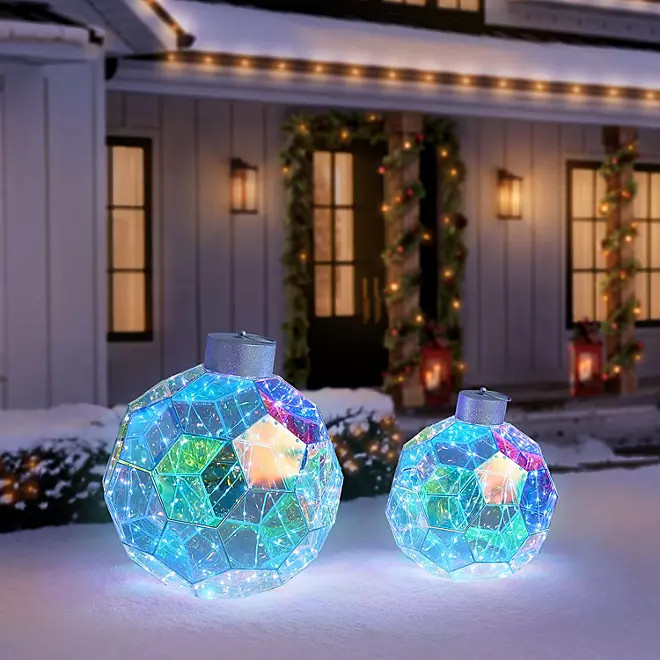 Member's Mark Pre-Lit Prismatic Ornaments, Set of 2 | Sam's Club