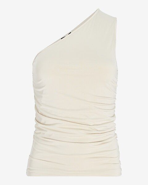 Body Contour Double Layer Ruched One Shoulder Tank | Express