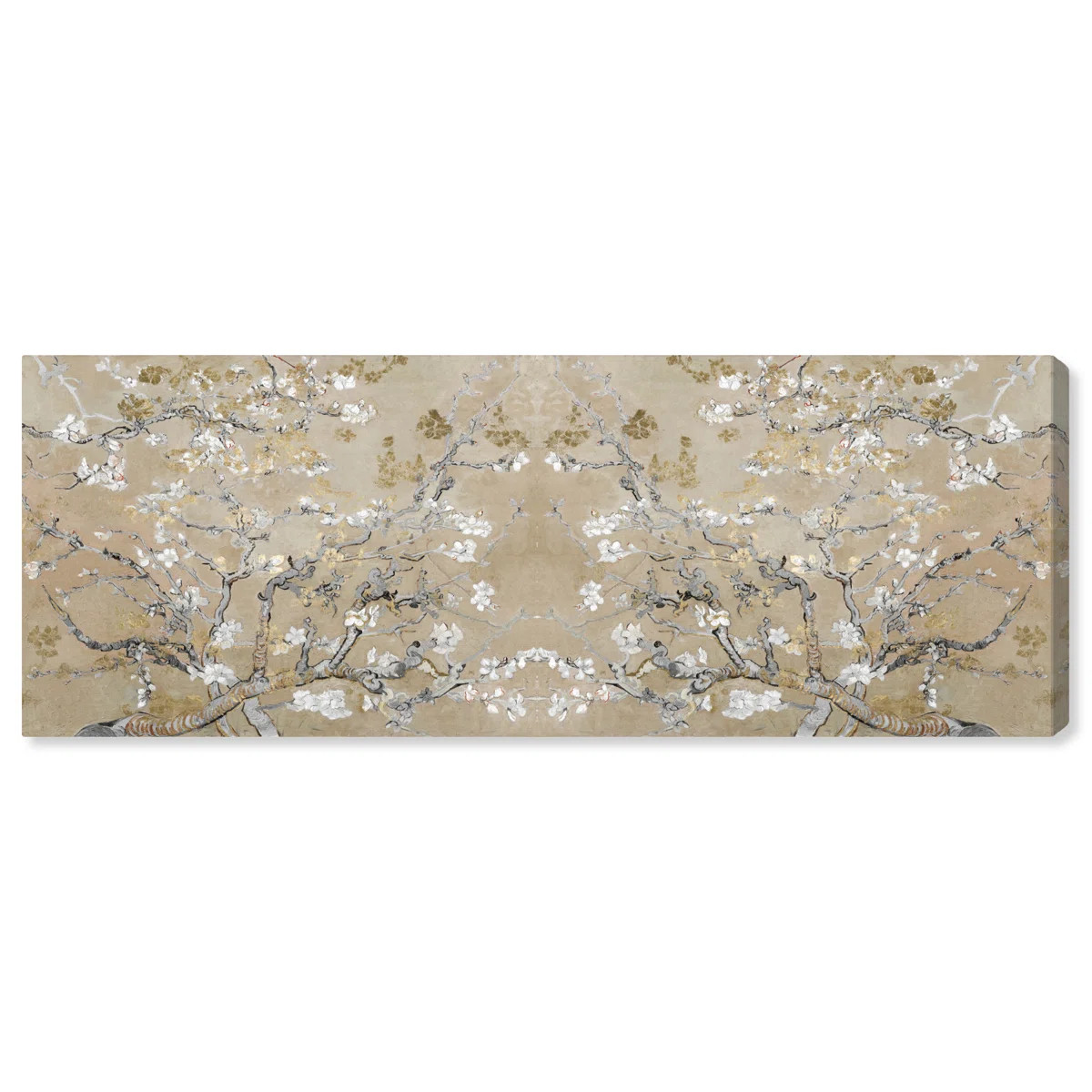 Vincent Van Gogh " Large Floral And Botanical Van Gogh In Gold Blossoms Inspiration Twin, French Country Gold " | Wayfair North America