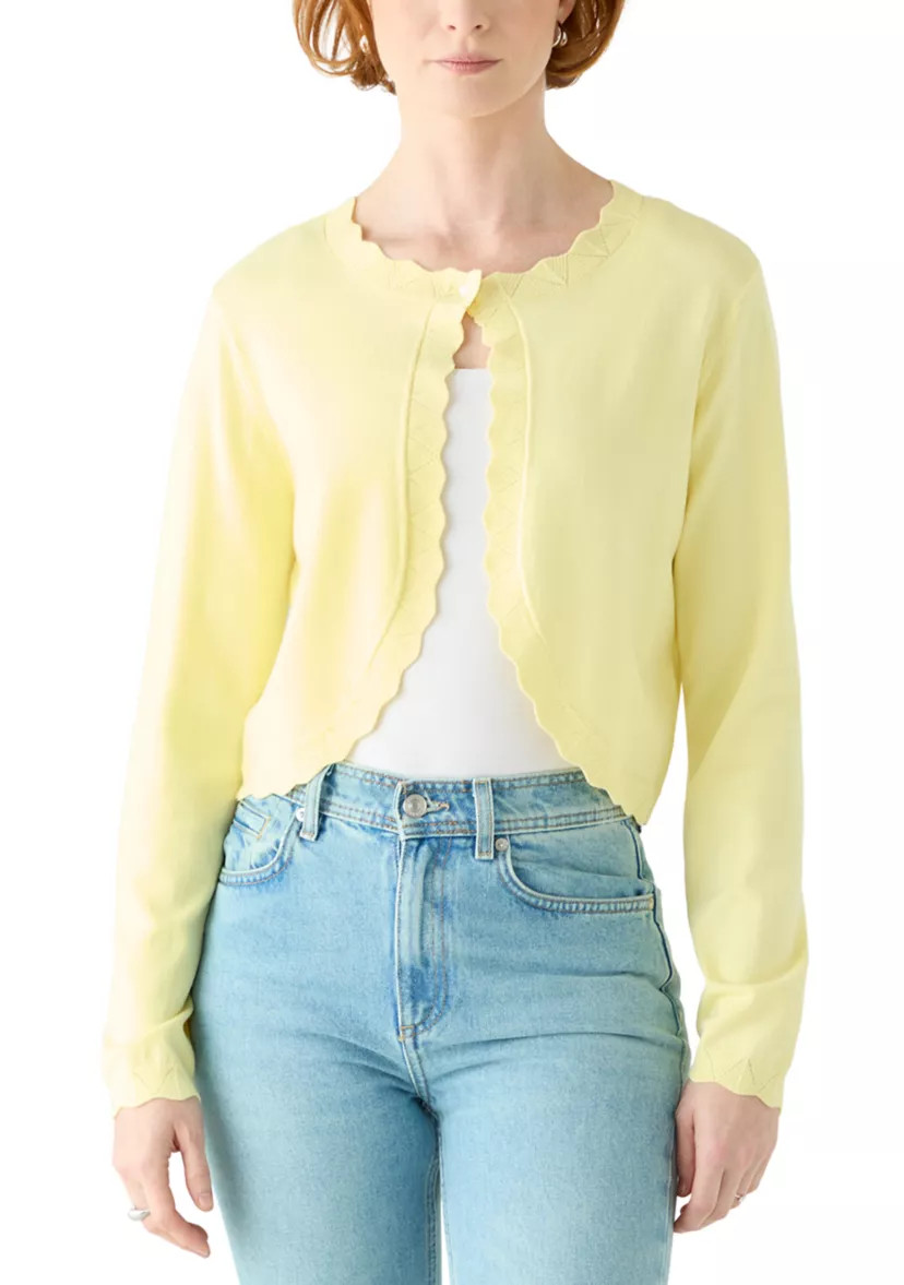 Women's Long Sleeve Lace Trim Shrug | Belk