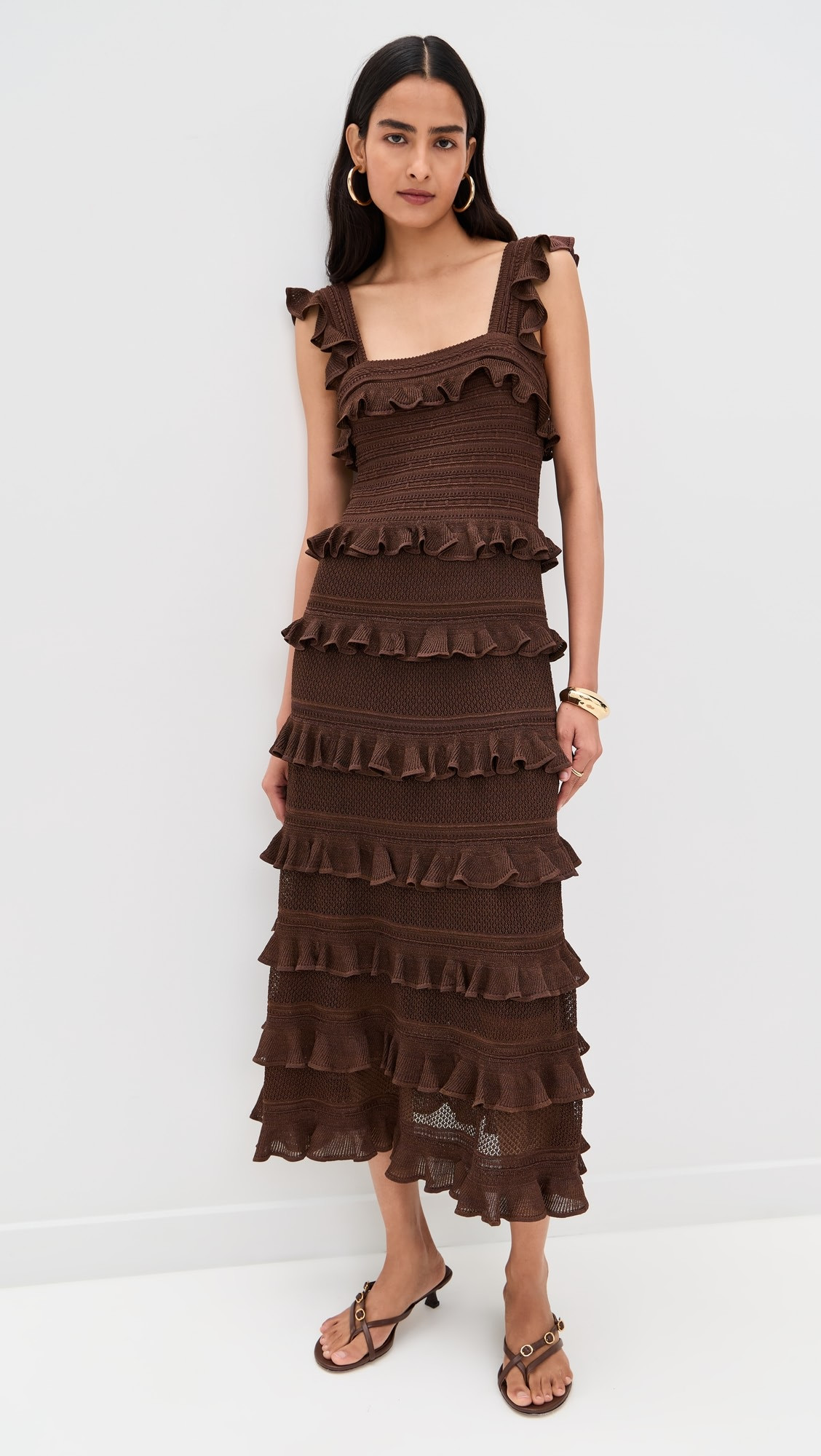 Lace Frill Midi Dress | Shopbop