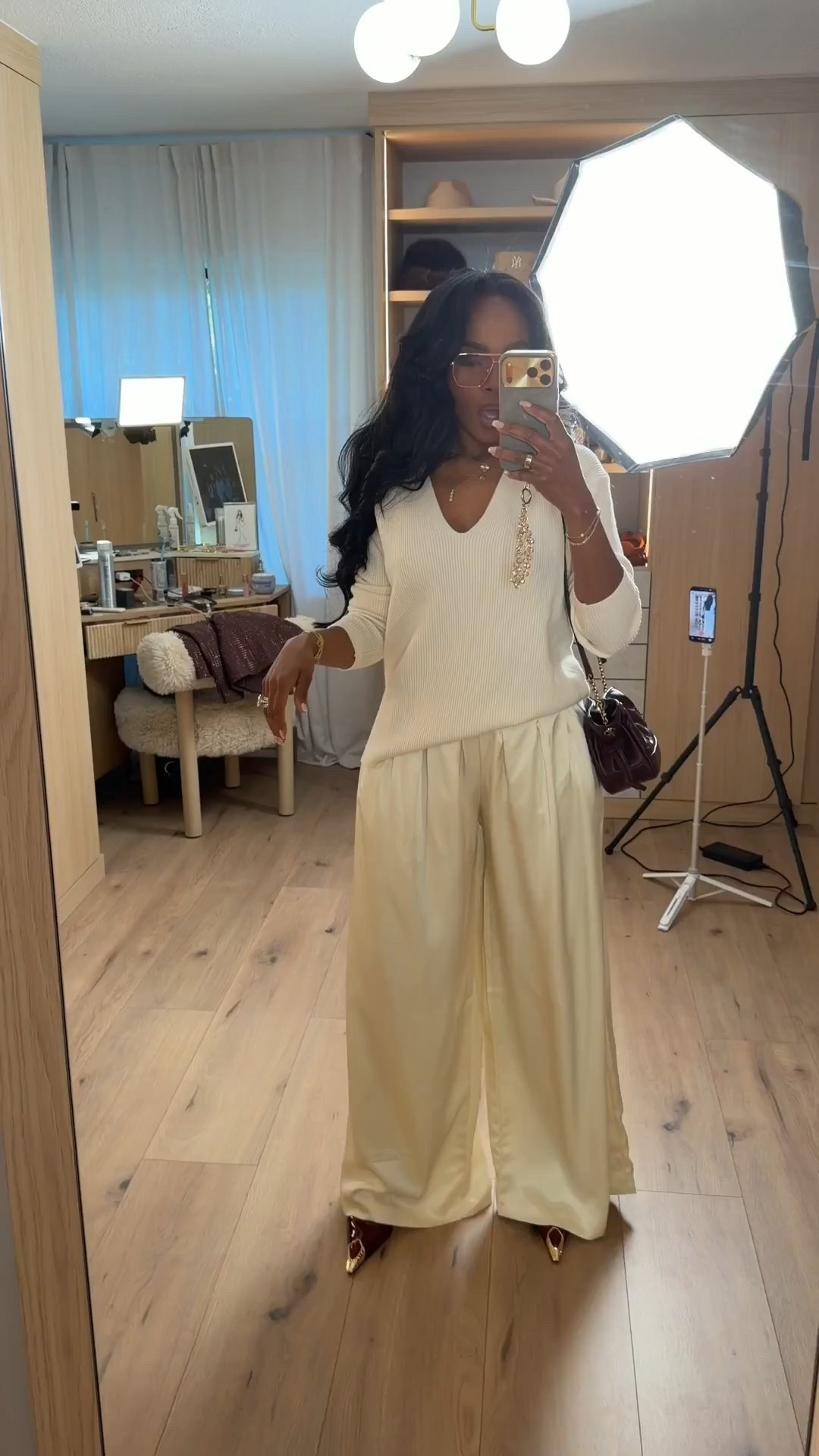 ✨ Soft Neutrals, Effortlessly Elevated

This relaxed, flowy set is one of those outfits that instantly looks polished while staying incredibly comfortable. The lightweight fabric and easy drape create a flattering, effortless silhouette, while pointed heels and a structured bag elevate it enough to transition seamlessly from daytime plans to an evening out. Styled together or worn separately, these are true wear-on-repeat pieces that keep the cost per wear low.

Perfect for:
• Brunch dates
• Casual dinners
• Travel days
• Effortless everyday wear

📏 Sizing:
Set: Small

Measurements:
5’4” · 138 lbs · 34D · 27” waist · 40” hips

Tap to get details.

Lightweight neutral outfit inspiration, elevated casual style, chic everyday looks, comfortable wide-leg pants, modern minimal fashion, neutral date night outfit, effortless capsule wardrobe staples.

Follow me on Instagram and YouTube @kirasfashionfinds

#LTKPetite #LTKootd