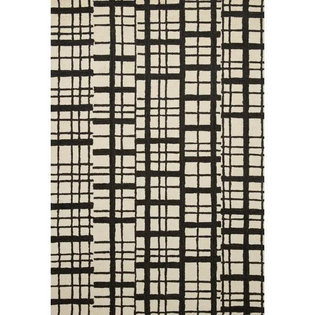 Chris Loves Julia x Loloi Polly Plaid Black/Ivory 7'-9" x 9'-9" Area Rug | Walmart (US)