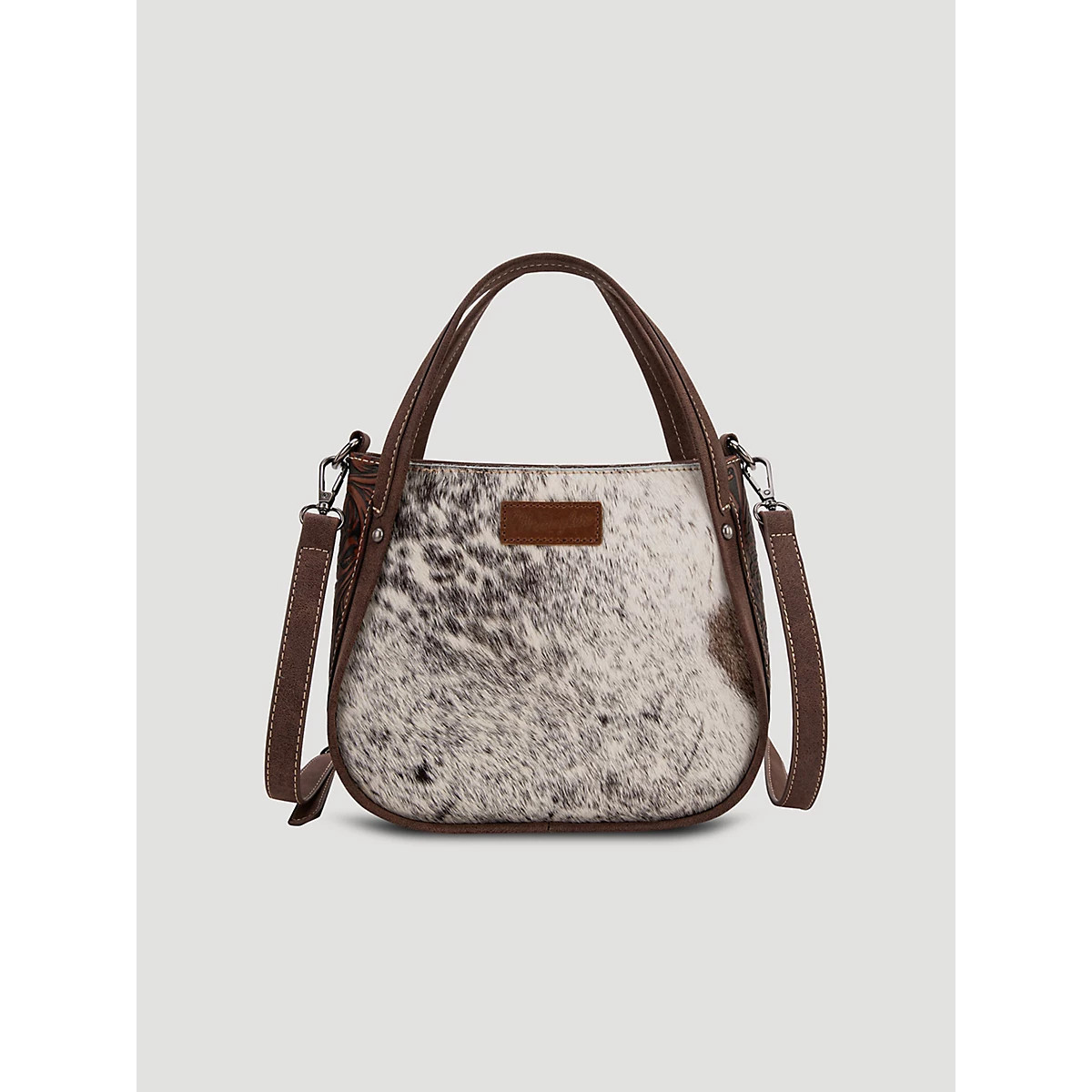 Genuine Hair-On Cowhide Tote Bag in Coffee | Wrangler