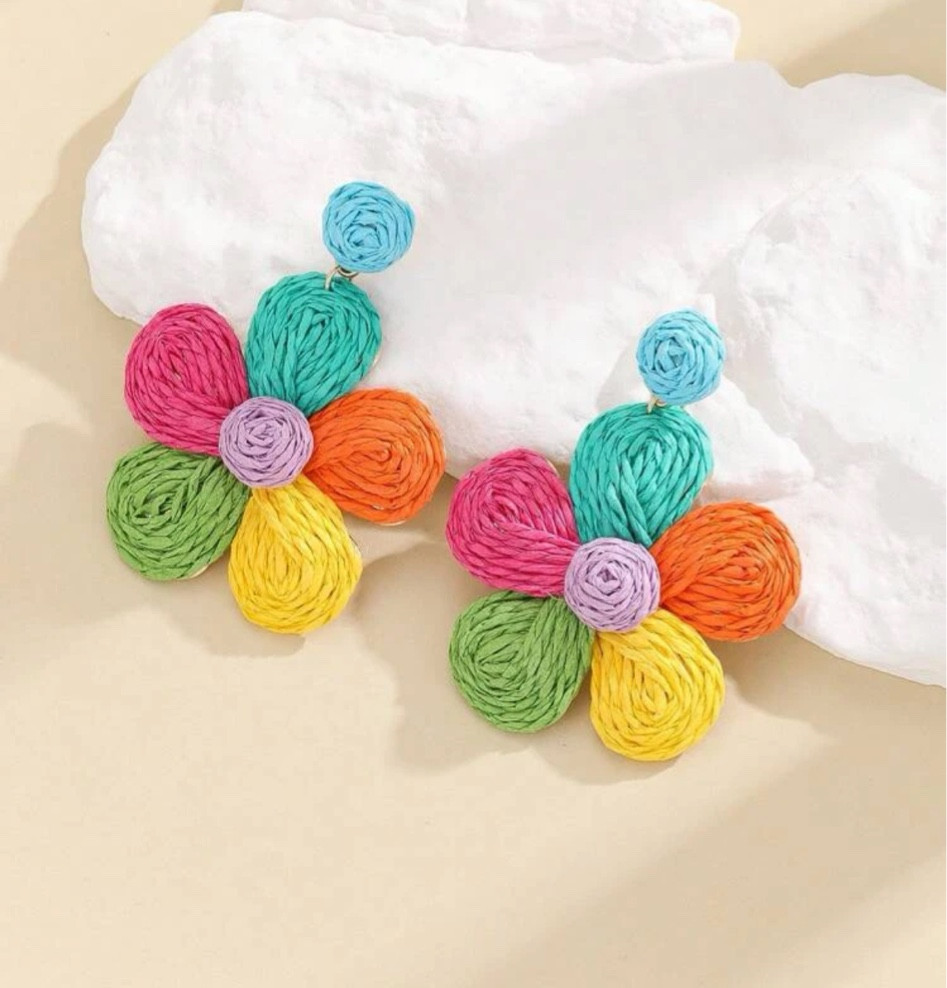 Straw Flower Drop Earrings - these are light and so fun! 

#LTKtravel #LTKSeasonal #LTKunder50